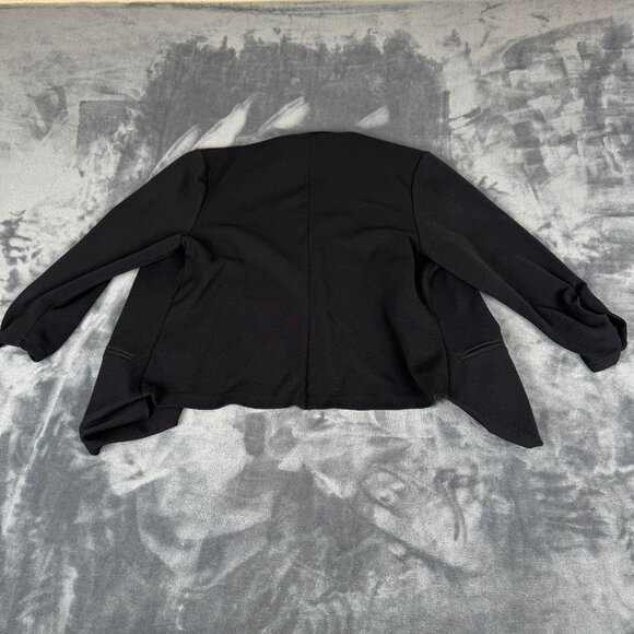 Maurices Womens Jacket Blazar Size L Black Open Front 3/4 Sleeves Pockets - Picture 7 of 8